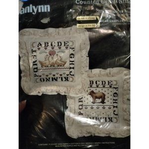 Janlynn Counted Cross Stitch # 40-51 And 40-52 Geese And‎ Bear Sampler Pillows